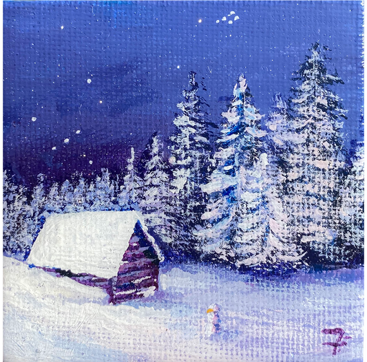 Micro Winter Landscape Painting