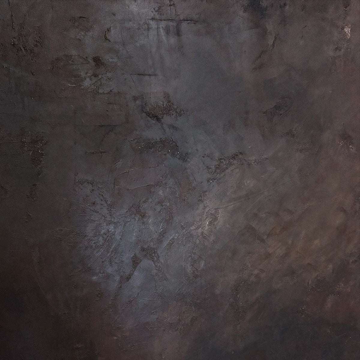 Textured dark brown painting with a rough finish